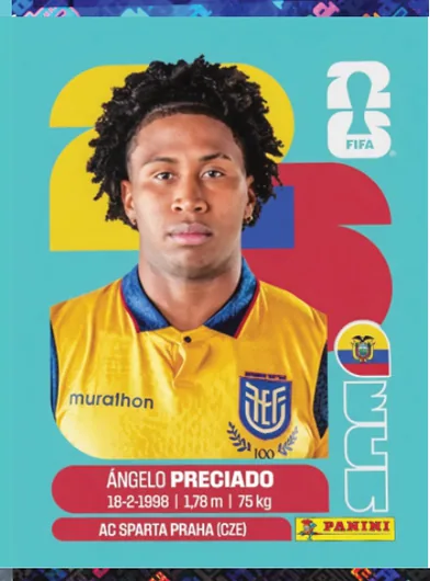 Figurita ECU-7 Ángelo Preciado Mundial 2026