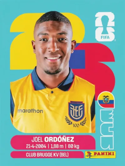 Figurita ECU-8 Joel Ordóñez Mundial 2026
