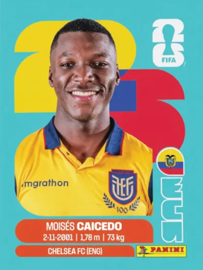 Figurita ECU-9 Moises Caicedo Mundial 2026