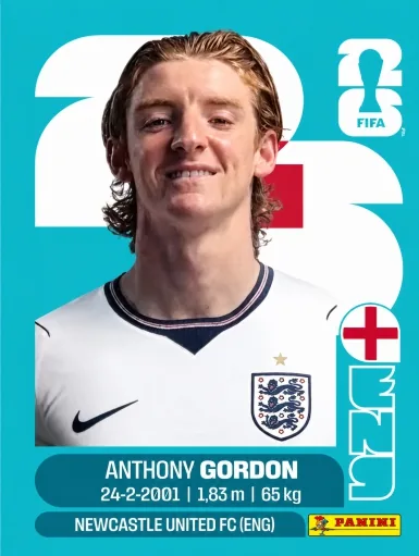 Figurita ENG-15 Anthony Gordon Mundial 2026