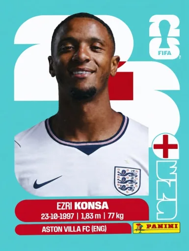 Figurita ENG-5 Ezri Konsa Mundial 2026
