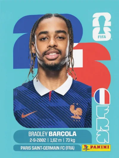 Figurita FRA-16 Bradley Barcola Mundial 2026