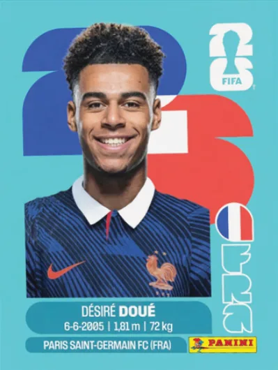 Figurita FRA-17 Désiré Doué Mundial 2026