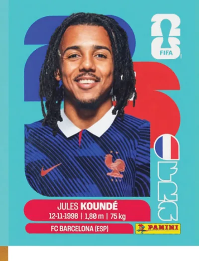 Figurita FRA-5 Jules Kounde Mundial 2026