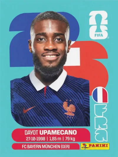 Figurita FRA-7 Dayot Upamecano Mundial 2026