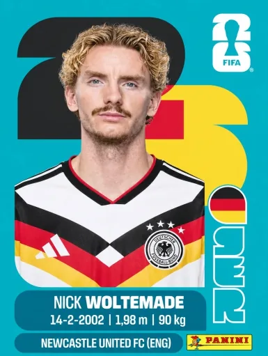 Figurita GER-20 Nick Woltemade Mundial 2026