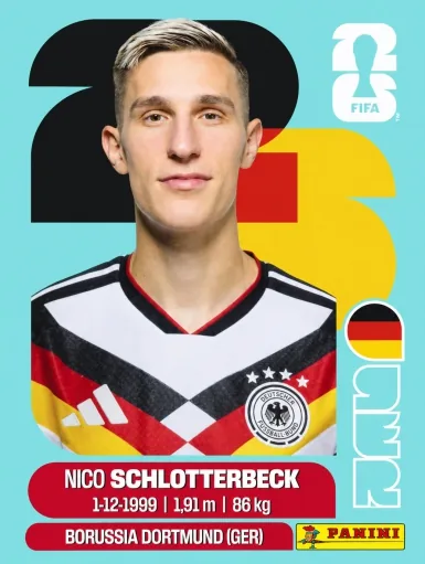 Figurita GER-5 Nico Schlotterbeck Mundial 2026