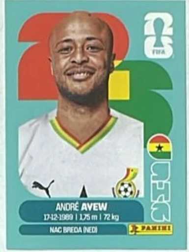 Figurita GHA-17 Andrew Ayew Mundial 2026