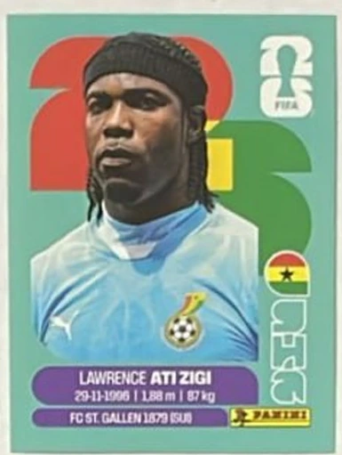 Figurita GHA-2 Lawrence Ati Zigi Mundial 2026