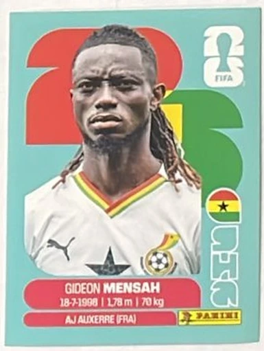 Figurita GHA-7 Gideon Mensah Mundial 2026