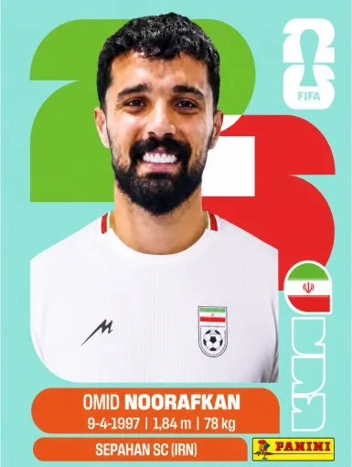 Figurita IRN-14 Omid Noorafkan Mundial 2026