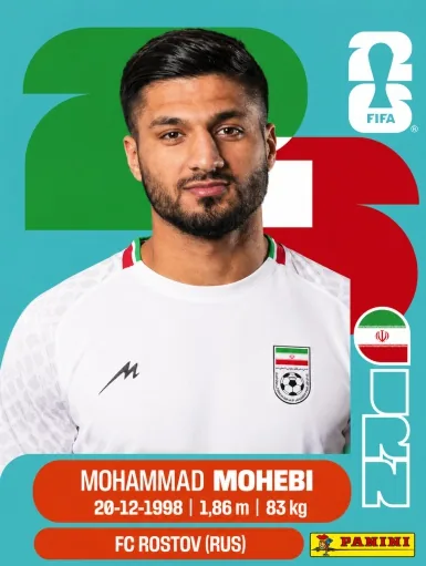 Figurita IRN-16 Mohammad Mohebi Mundial 2026