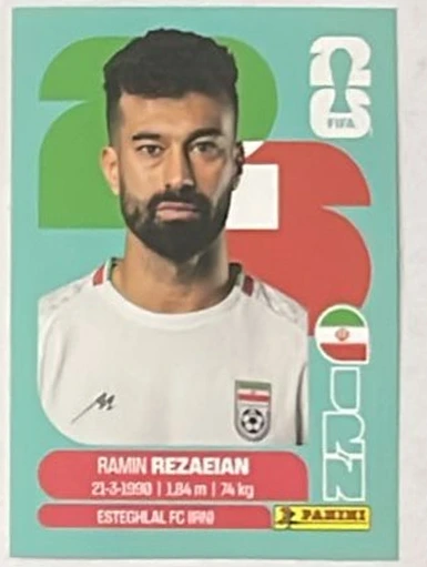 Figurita IRN-7 Ramin Rezaeian Mundial 2026