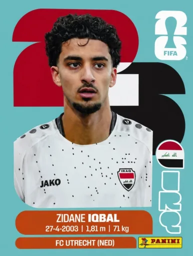 Figurita IRQ-9 Zidane Iqbal Mundial 2026