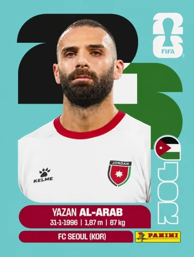 Figurita JOR-5 Yazan Al-Arab Mundial 2026
