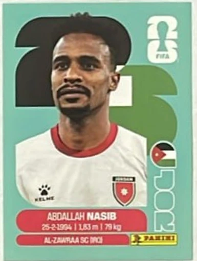Figurita JOR-6 Abdallah Nasib Mundial 2026