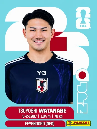Figurita JPN-7 Tsuyoshi Watanabe Mundial 2026
