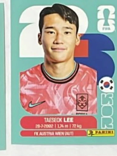 Figurita KOR-8 Tae-seok Lee Mundial 2026