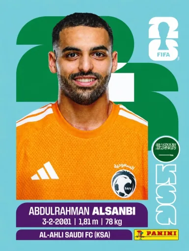 Figurita KSA-3 Abdulrahman Al-Sanbi Mundial 2026