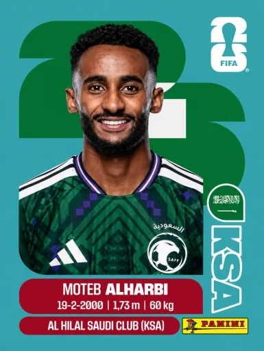 Figurita KSA-7 Moteb Al-Harbi Mundial 2026