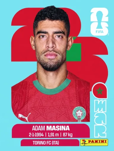 Figurita MAR-9 Adam Masina Mundial 2026