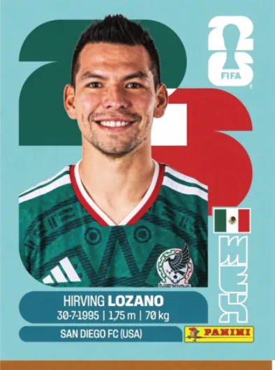 Figurita MEX-15 Hirving Lozano Mundial 2026