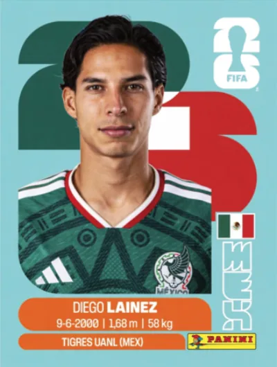 Figurita MEX-8 Diego Lainez Mundial 2026