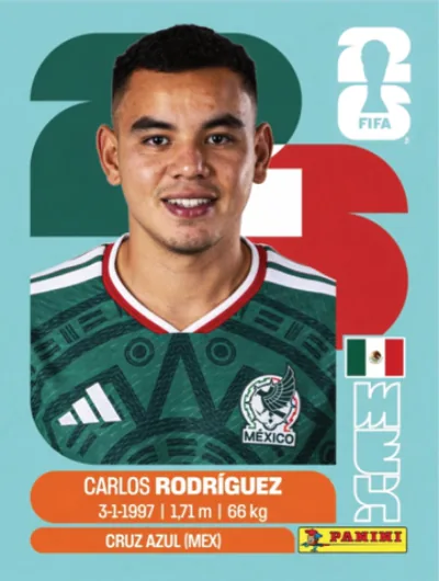 Figurita MEX-9 Carlos Rodriguez Mundial 2026