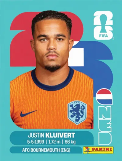 Figurita NED-16 Justin Kluivert Mundial 2026