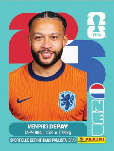 Figurita NED-17 Memphis Depay Mundial 2026