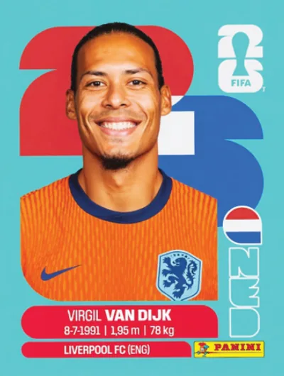 Figurita NED-3 Virgil van Dijk Mundial 2026