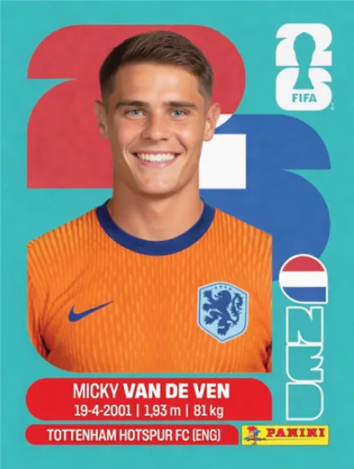 Figurita NED-4 Micky van de Ven Mundial 2026