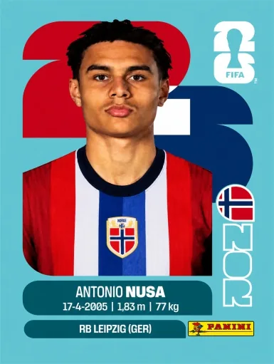 Figurita NOR-19 Antonio Nusa Mundial 2026