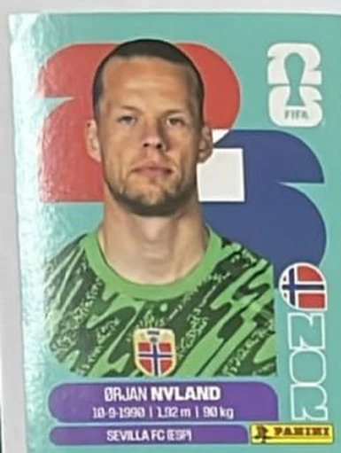 Figurita NOR-2 Orjan Nyland Mundial 2026