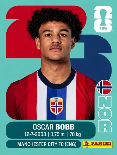 Figurita NOR-20 Oscar Bobb Mundial 2026