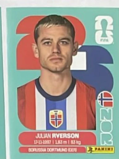 Figurita NOR-3 Julian Ryerson Mundial 2026