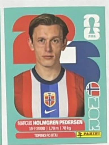 Figurita NOR-6 Marcus Holmgren Pedersen Mundial 2026