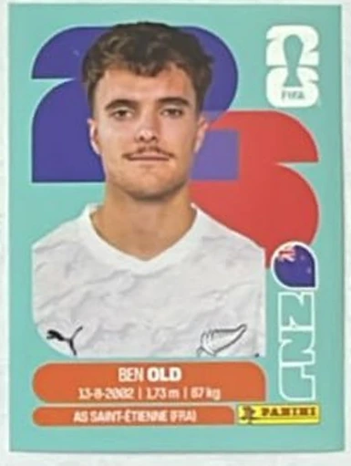 Figurita NZL-16 Ben Old Mundial 2026