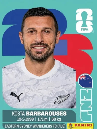 Figurita NZL-20 Kosta Barbarouses Mundial 2026