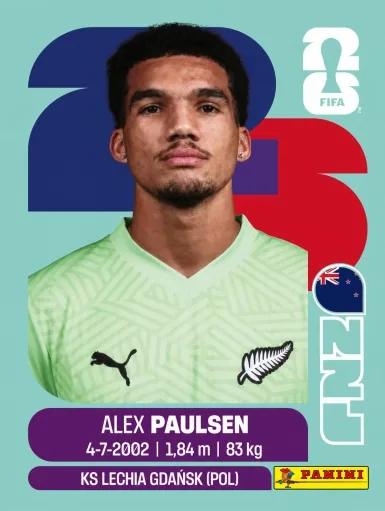 Figurita NZL-3 Alex Paulsen Mundial 2026