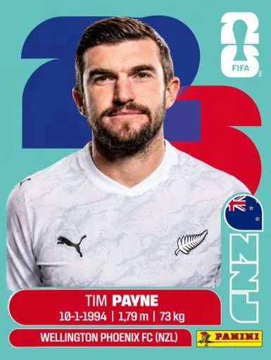 Figurita NZL-6 Tim Payne Mundial 2026