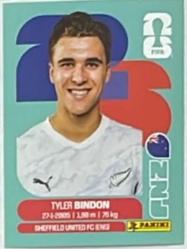 Figurita NZL-7 Tyler Bindon Mundial 2026