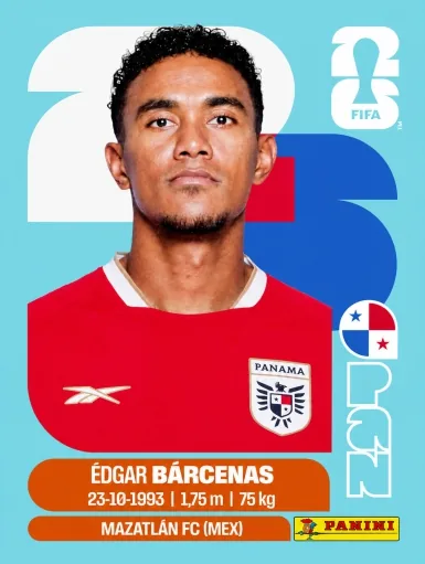 Figurita PAN-14 Édgar Bárcenas Mundial 2026