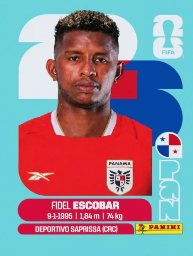 Figurita PAN-4 Fidel Escobar Mundial 2026