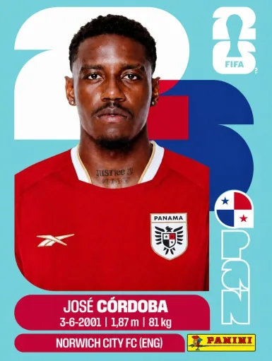 Figurita PAN-8 Jose Cordoba Mundial 2026