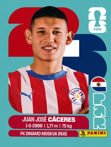 Figurita PAR-6 Juan José Cáceres Mundial 2026