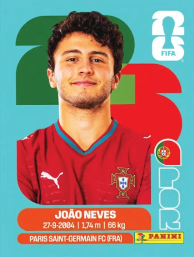 Figurita POR-14 João Neves Mundial 2026