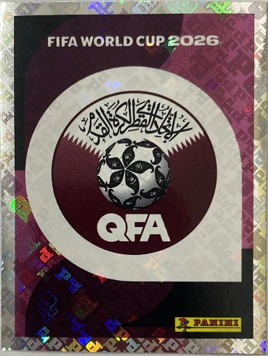 Figurita QAT-1 Escudo Qatar Mundial 2026