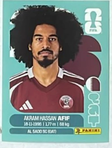 Figurita QAT-18 Akram Hassan Afif Mundial 2026