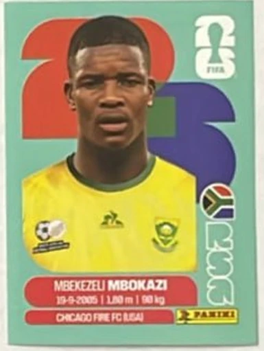 Figurita RSA-6 Mbekezeli Mbokazi Mundial 2026